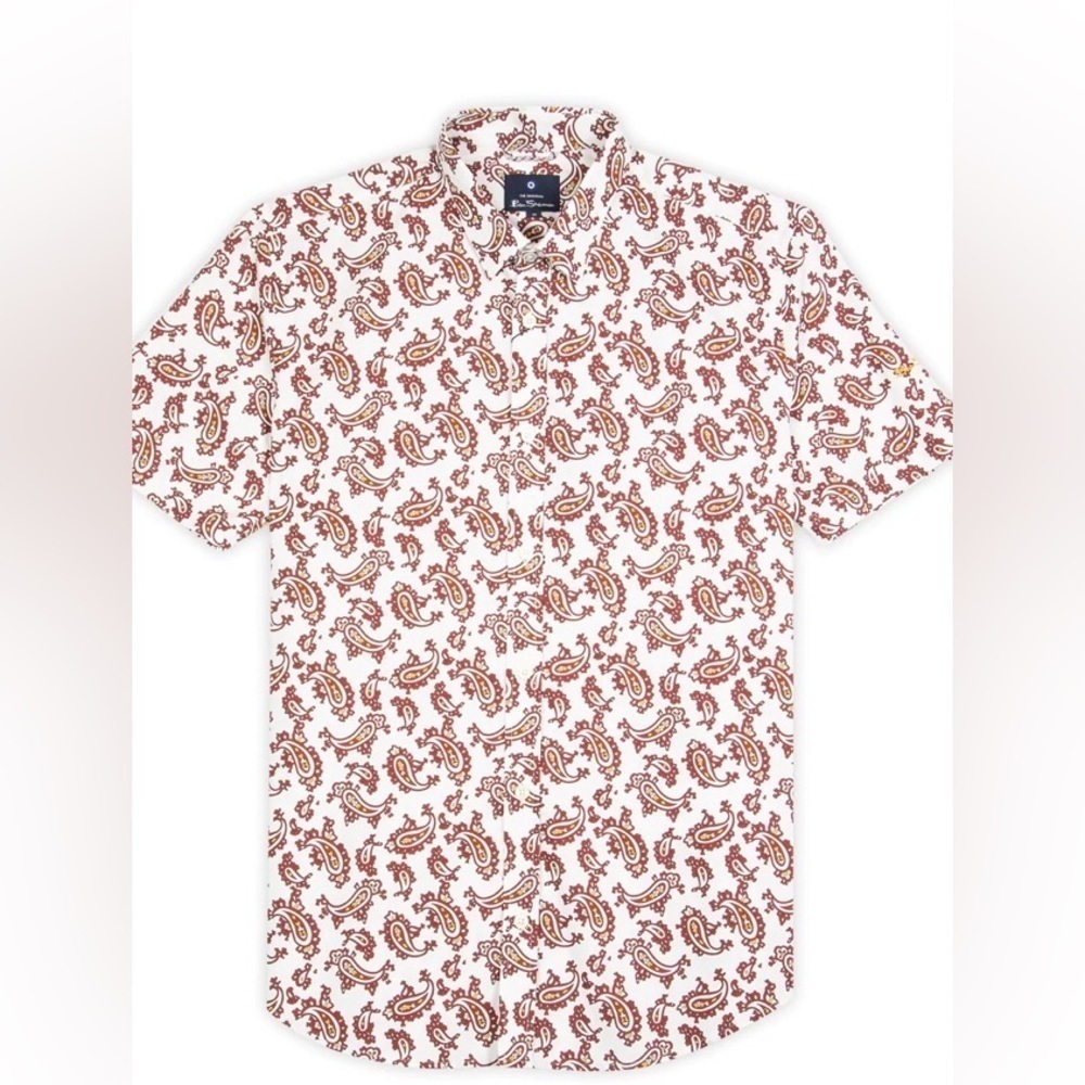 Ben Sherman SHORT-SLEEVE PAISLEY SHIRT size L